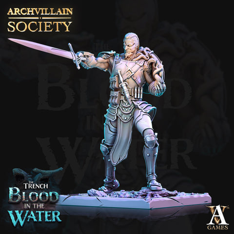 Human Male Eldritch Knight Fighter Warlock | 28mm, 32mm, 75mm Scales | Dungeons and Dragons | Pathfinder |