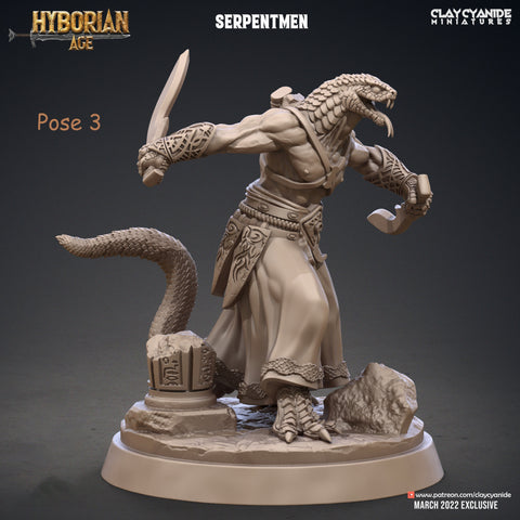 Yuan-Ti Abomination Pureblood, Serpentfolk, Serpent-men | 28mm, 32mm,75mm Scales | Resin Miniature | Dungeons and Dragons  | Pathfinder |