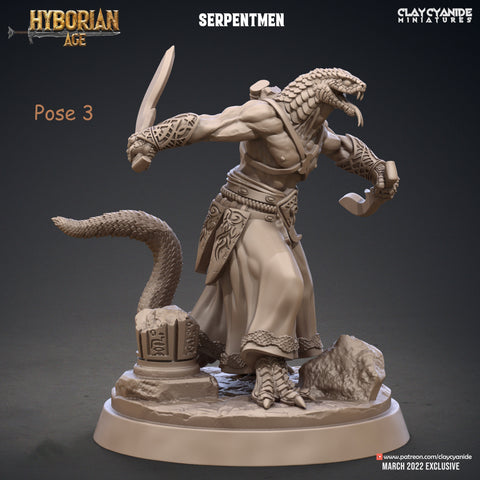 Yuan-Ti Abomination Pureblood, Serpentfolk, Serpent-men | 28mm, 32mm,75mm Scales | Resin Miniature | Dungeons and Dragons  | Pathfinder |