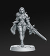 Female Pinup Fighter | 28mm,32mm,75mm Scale Dungeons and Dragons 5e Miniature Unpainted resin Figurine D&D Tabletop RPG Fantasy Gaming