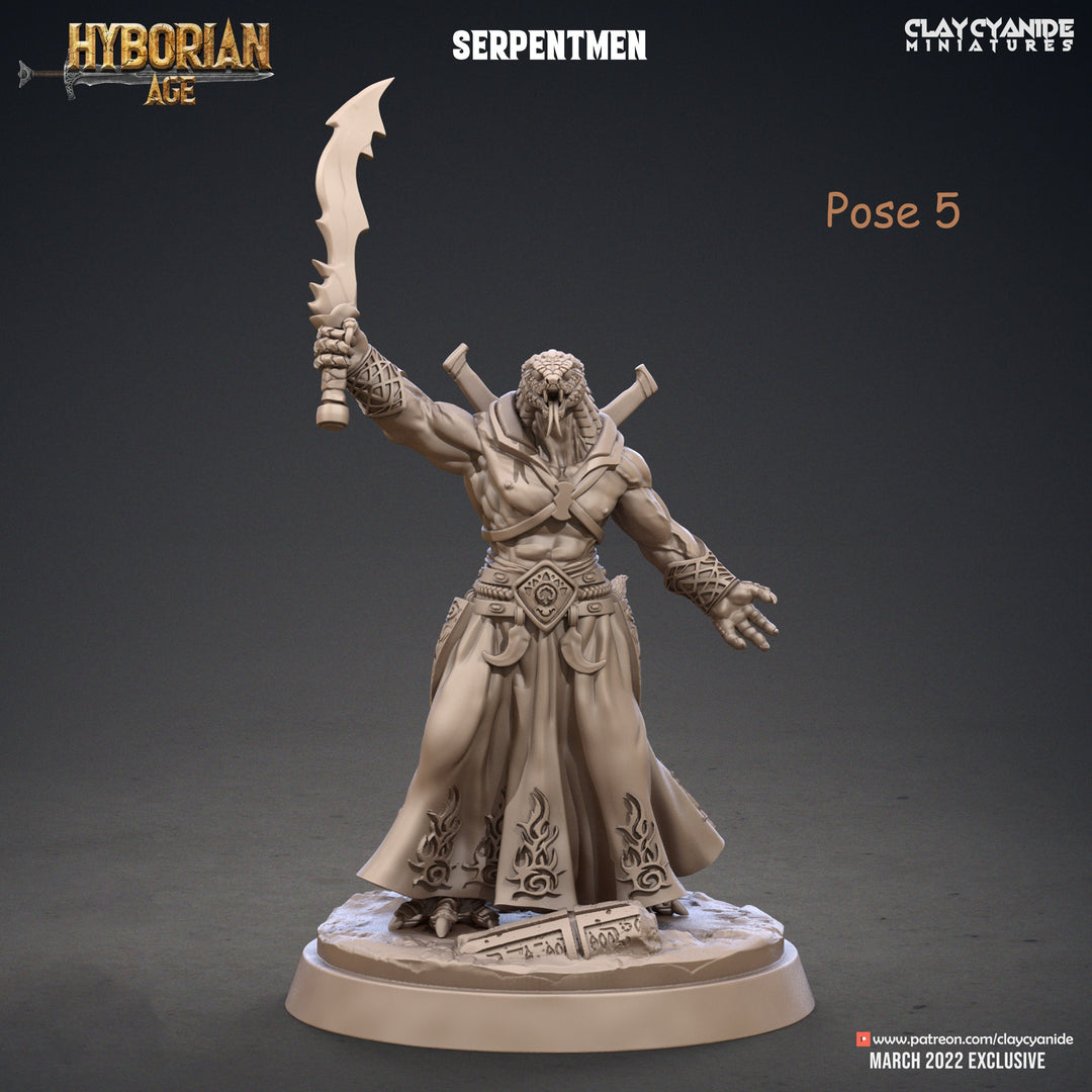 Yuan-Ti Abomination Pureblood, Serpentfolk, Serpent-men | 28mm, 32mm,75mm Scales | Resin Miniature | Dungeons and Dragons  | Pathfinder |