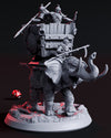 Battle Elephant with three warriors DnD 5e Miniature | 75mm decorative Base Available: 28mm, 32mm Scale | Resin | Dungeons and Dragons 5e |