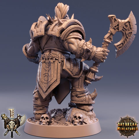 Orc Fighter Barbarian Battle Axe | Scales: 28mm | 32mm | 75mm |  Megaboss | Dungeons and Dragons | Pathfinder |