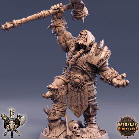 Orc Fighter Shaman Cleric with Battle Hammer | Scales: 28mm | 32mm | 75mm |  Megaboss | Dungeons and Dragons | Pathfinder |