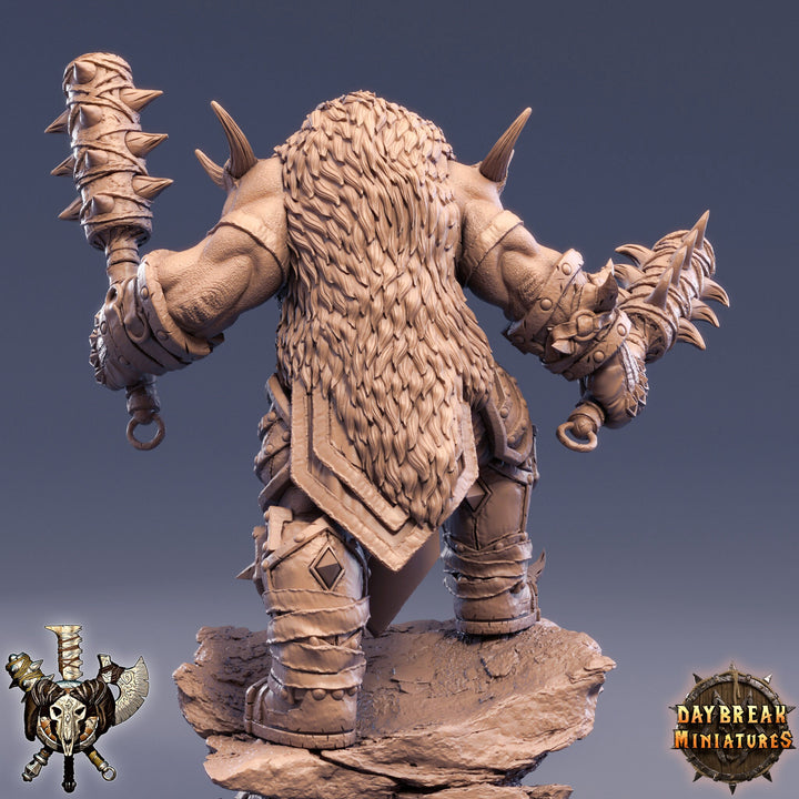 Orc Fighter Warrior Barbarian 2-Weapon Style Mace with Spikes | Scales: 28mm | 32mm | 75mm |  Megaboss | Dungeons and Dragons | Pathfinder |