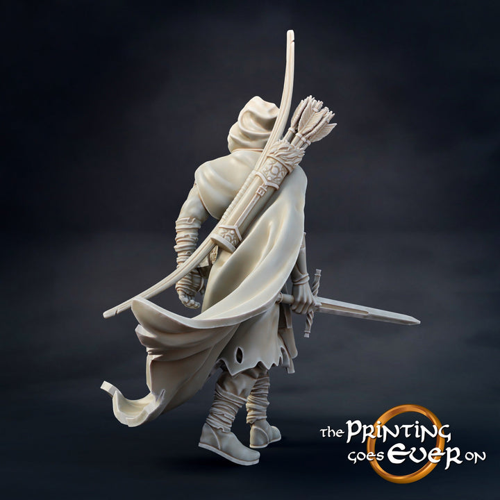 Human Ranger Fighter with Sword | Miniature | 28mm Scale | 32mm Scale | 75mm Scale |Pathfinder Figure | DnD | Figurine unpainted |