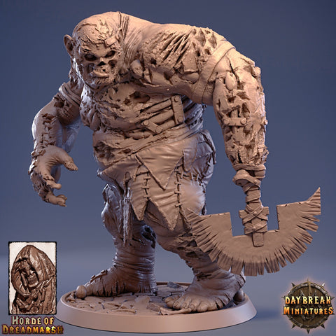 Undead Giant Zombie Ogre Troll. Flesh Golem  | 28mm,32mm,75mm Scale | Dungeons and Dragons | Pathfinder | Daybreak Miniatures |Tabletop RPG|
