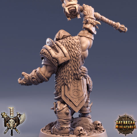 Orc Fighter Shaman Cleric with Battle Hammer | Scales: 28mm | 32mm | 75mm |  Megaboss | Dungeons and Dragons | Pathfinder |