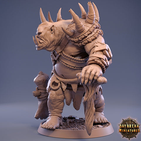 Ogre with Battle Axe | 28mm & 32mm Scale | 73mm Tall | Dungeons and Dragons | Pathfinder Oger | Daybreak Miniatures | Tabletop RPG |