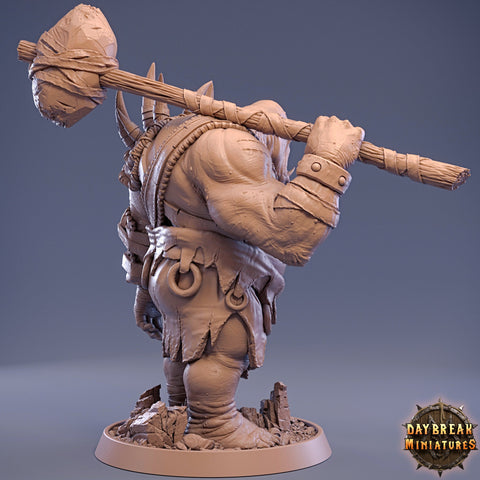 Ogre with Mace | 28mm & 32mm Scale | 73mm Tall | Dungeons and Dragons | Pathfinder Oger | Daybreak Miniatures | Tabletop RPG |