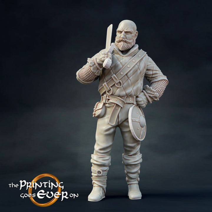 Human Fighter Rogue Brigand | Miniature | 28mm Scale | 32mm Scale | Pathfinder Figure | DnD | Human Ranger Figurine unpainted |