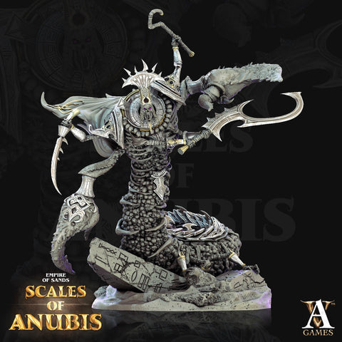 Soul Harvester | 200mm tall 100mm Base | 28, 32mm Scale  | Dungeons and Dragons 5E | Egyptian Anubis | Figurine | Archvillain Games