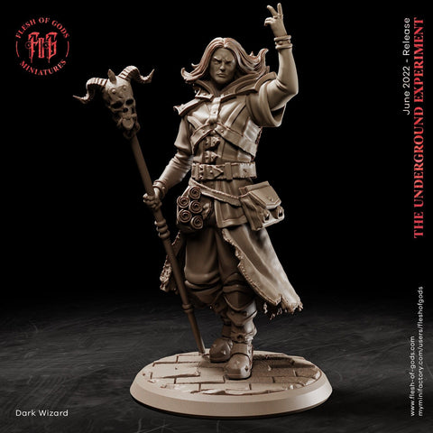 Dark Wizard, Warlock, Sorcerer  | 28mm Scale | 32mm Scale | 75mm Scale  - Player Character Mini - Minis - D&D 5e - Pathfinder Sexy Figurine