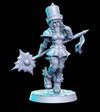 Female Cleric Polearm JRPG | 28mm Scale | 32mm Scale Miniature | 75mm Scale Unpainted resin Figurine D&D Tabletop Fantasy Miniature Gaming