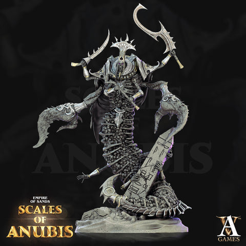 Soul Harvester | 200mm tall 100mm Base | 28, 32mm Scale  | Dungeons and Dragons 5E | Egyptian Anubis | Figurine | Archvillain Games