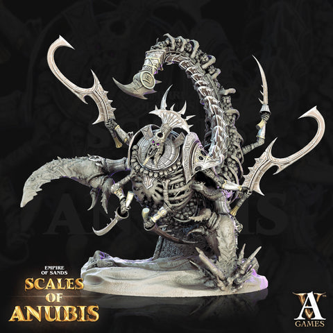 Soul Harvester | 200mm tall 100mm Base | 28, 32mm Scale  | Dungeons and Dragons 5E | Egyptian Anubis | Figurine | Archvillain Games