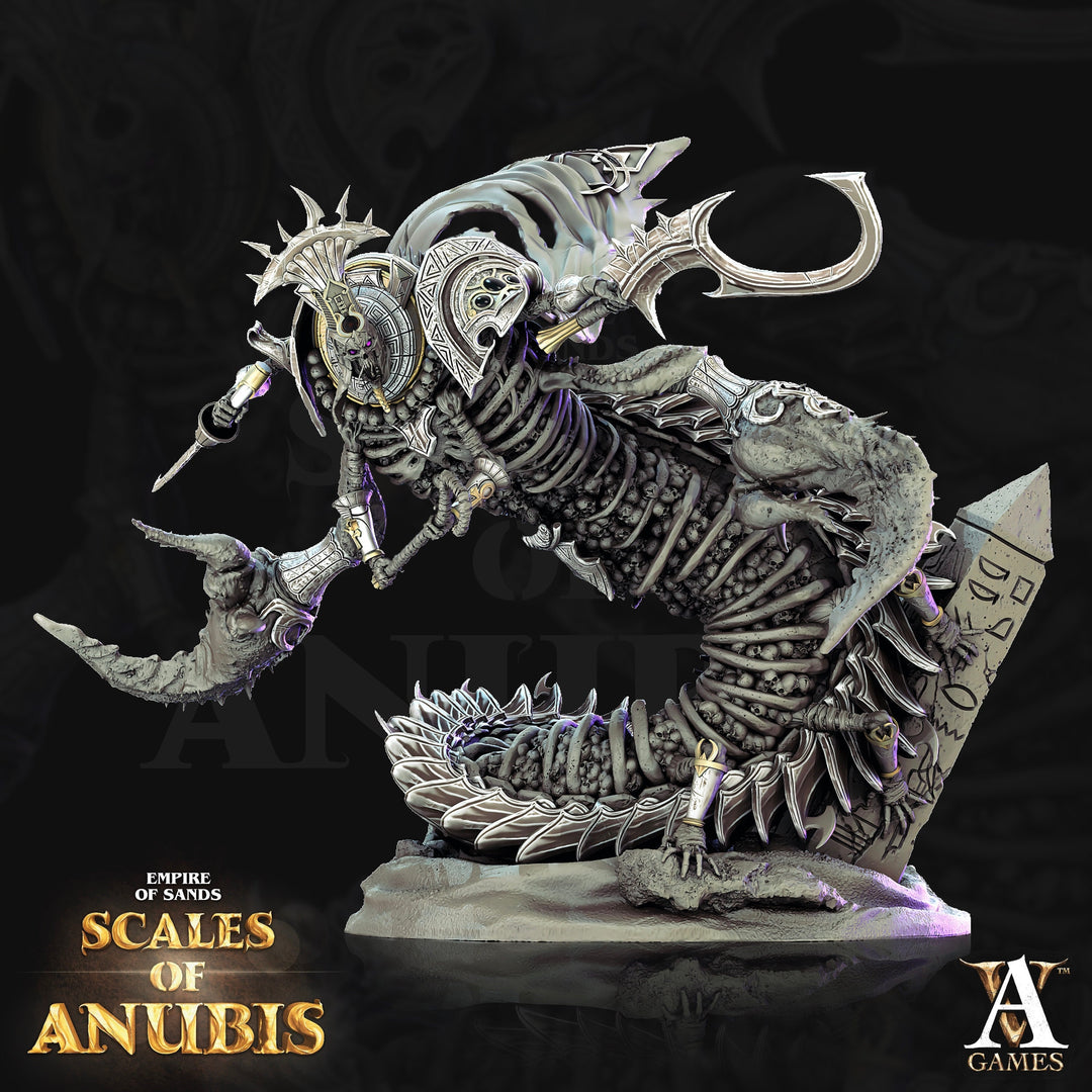 Soul Harvester | 200mm tall 100mm Base | 28, 32mm Scale  | Dungeons and Dragons 5E | Egyptian Anubis | Figurine | Archvillain Games