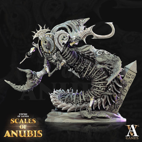 Soul Harvester | 200mm tall 100mm Base | 28, 32mm Scale  | Dungeons and Dragons 5E | Egyptian Anubis | Figurine | Archvillain Games