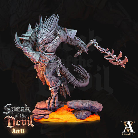 Barbed Devil Resin Miniature/ Dragonborn PC | 28mm,32mm Scale /Large 50mm, Huge 65mm BASE Sizes | Nine Hells | Demon | Dungeons and Dragons|