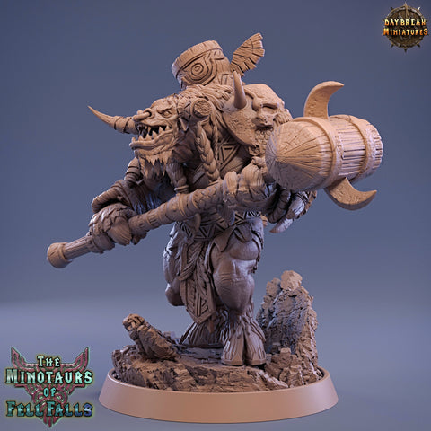 Minotaur Warrior War Chief | Scales: 28mm | 32mm | 75mm | D&D 5e Megaboss | Dungeons and Dragons | Pathfinder | Daybreak Miniatures