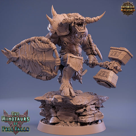 Minotaur Warrior War Chief | Scales: 28mm | 32mm | 75mm | D&D 5e Megaboss | Dungeons and Dragons | Pathfinder | Daybreak Miniatures