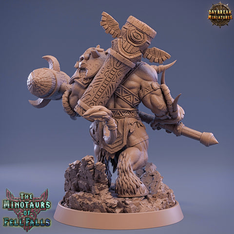 Minotaur Warrior War Chief | Scales: 28mm | 32mm | 75mm | D&D 5e Megaboss | Dungeons and Dragons | Pathfinder | Daybreak Miniatures