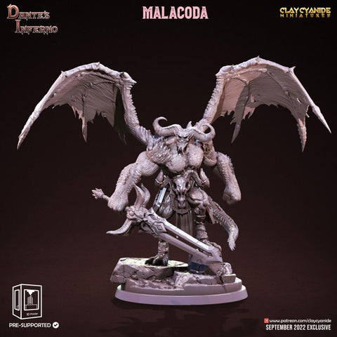 Greater Devil - Horned Devil Resin Miniature| Medium 40mm, Large 50mm, Huge 65mm (BASE Sizes) |  Nine Hells | Demon | Dungeons and Dragons |