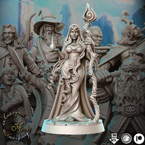 Female Elf Wizard Forest Witch  | 28mm Scale | 32mm Scale | 75mm Scale  - Player Character Mini - Minis - D&D 5e - Pathfinder Sexy Figurine