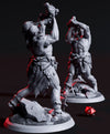 Ettin Giant fighting Paladin Fighter | 28mm & 32mm Scale | 97mm Tall | Dungeons and Dragons | Pathfinder Oger | Flesh of Gods| Tabletop RPG|