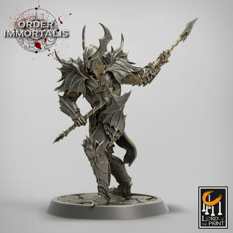 Fighter Charging Two Weapon style Axes , Chaos Knight,  Unpainted Miniature | 28mm, 32mm,75mm Scales | Dungeons and Dragons | Pathfinder |