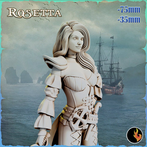 Female Pirate Gunslinger Swashbuckler Fighter Sexy Pinup  | 28mm, 32mm, 75mm Scale | Dungeons and Dragons 5e Miniatures | DnD Mini |