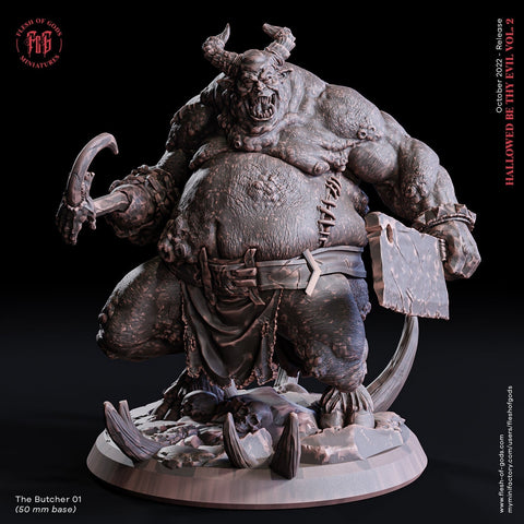 The Butcher Demon | 28mm Scale | 32mm Scale | 75mm Scale  - Boss Monster Mini - Minis - D&D 5e - Pathfinder  Figurine | Flesh of Gods