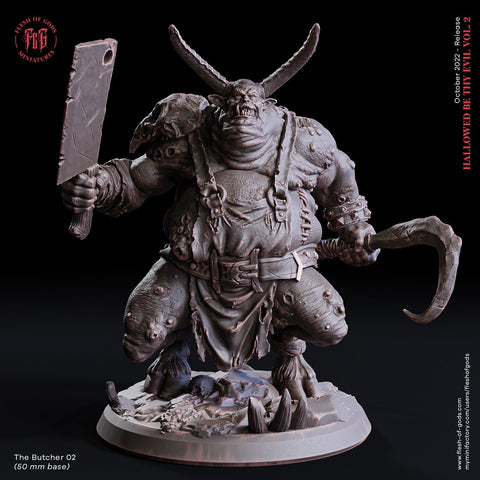 The Butcher Demon | 28mm Scale | 32mm Scale | 75mm Scale  - Boss Monster Mini - Minis - D&D 5e - Pathfinder  Figurine | Flesh of Gods