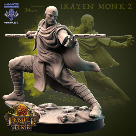 Human Male Monk Sorcerer | 28mm, 32mm, 75mm Scale Resin Miniature | Dungeons and Dragons | Mammoth Factory