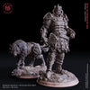 Undead Death Knight, Shadow General and Dire Wolf| 28mm, 32mm, 75mm Scale Resin Miniature | Flesh of Gods | Dungeons and Dragons |