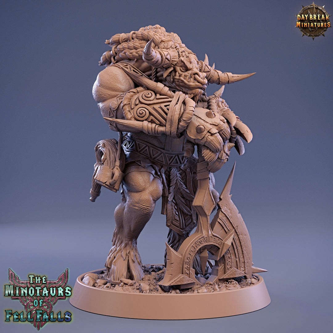 Minotaur Warrior War Chief | Scales: 28mm | 32mm | 75mm | D&amp;D 5e Megaboss | Dungeons and Dragons | Pathfinder | Daybreak Miniatures