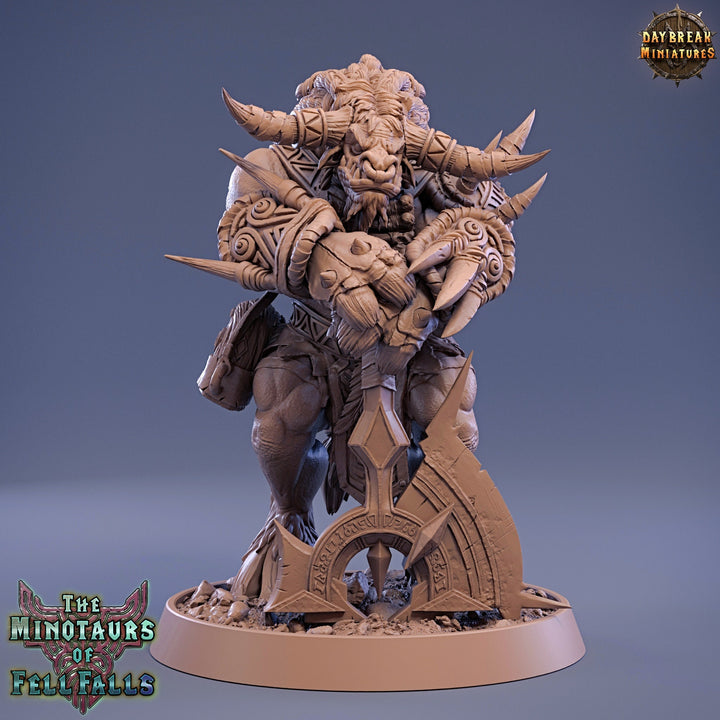Minotaur Warrior War Chief | Scales: 28mm | 32mm | 75mm | D&amp;D 5e Megaboss | Dungeons and Dragons | Pathfinder | Daybreak Miniatures