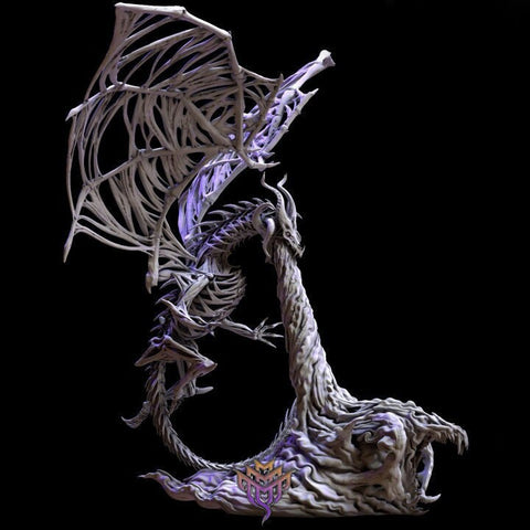 DracoLich Flying Breath Weapon Dragon  |Mature & Ancient sizes 180mm High, 100mm Base | Dragon Statue | Figurine | Dungeons and Dragons 5e