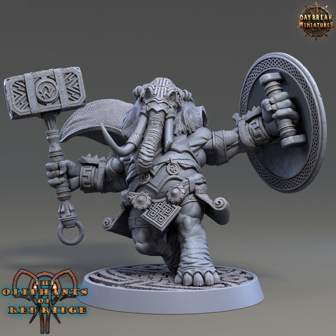 Luxodon Warrior Elephant Race  Scales: 28mm, 32mm,54mm,75mm | D&D 5e Megaboss | Dungeons and Dragons | Pathfinder | Daybreak Miniatures