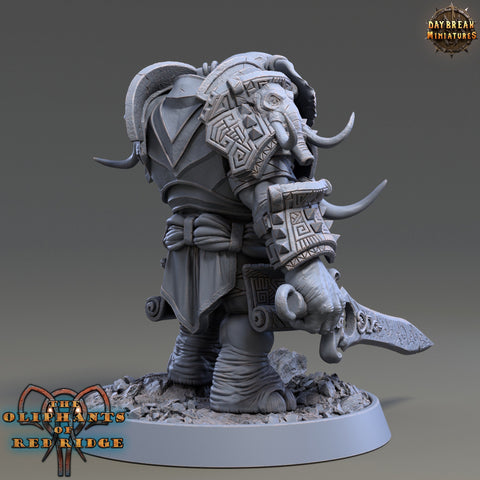 Luxodon Warrior Elephant Race  Scales: 28mm, 32mm,54mm,75mm | D&D 5e Megaboss | Dungeons and Dragons | Pathfinder | Daybreak Miniatures