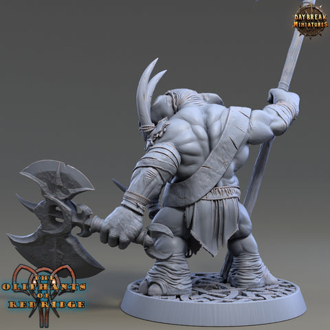 Luxodon Warrior Elephant Race  Scales: 28mm, 32mm,54mm,75mm | D&D 5e Megaboss | Dungeons and Dragons | Pathfinder | Daybreak Miniatures