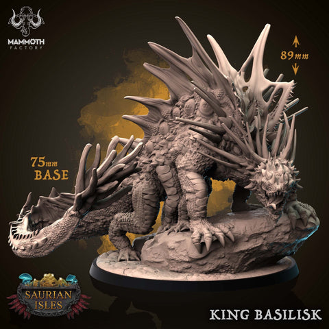 Giant Basilisk monstrosity | 28mm and 32mm Scale (89mm/78mm high) |Dungeons and Dragons 5e Miniatures | Pathfinder | Mammoth Factory