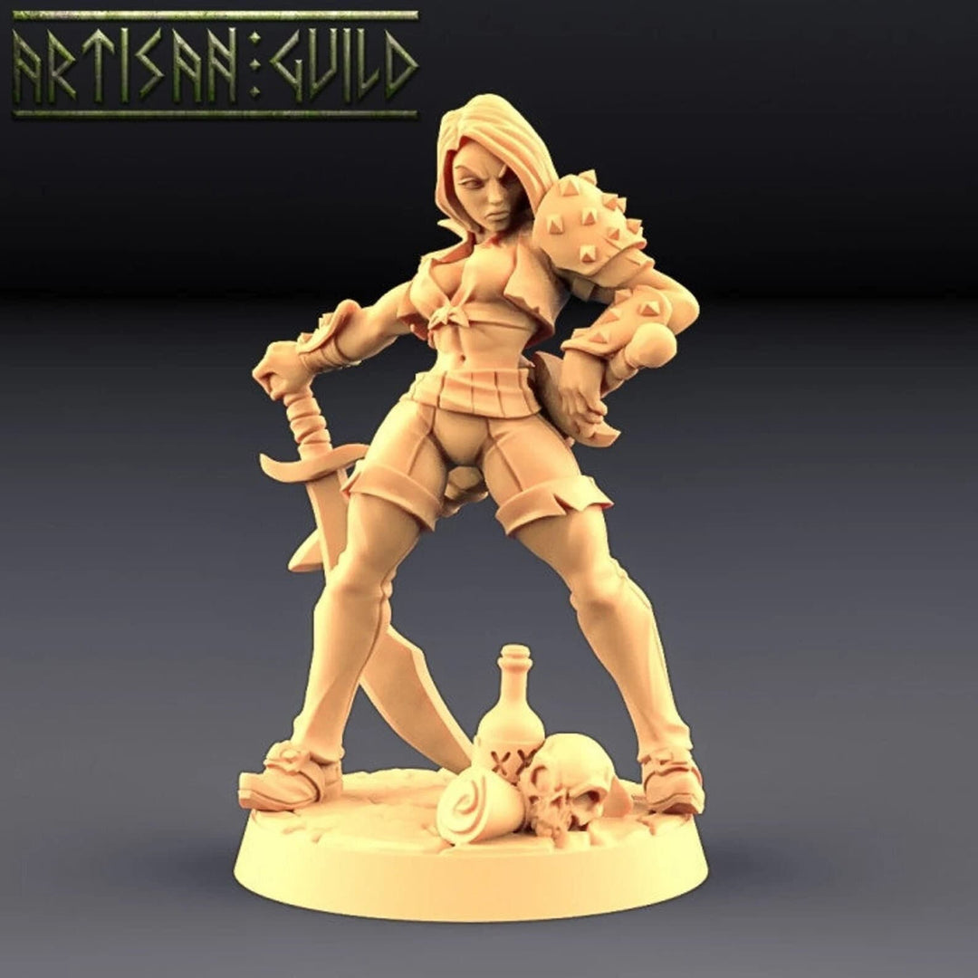 Rogue Assassin  Ranger Swords 2-Weapons Style | 28mm, 32mm, 75mm Scale Resin Miniature | Dungeons and Dragons | Artisan Guild