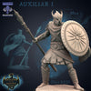 Human Fighter Spear and Shield | 28mm, 32mm, 75mm Scale Resin Miniature |Dungeons and Dragons |Arethain Mammoth Factory