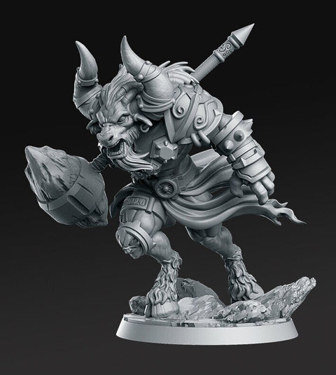 Minotaur Warrior War Chief | Scales: 28mm | 32mm | 75mm | D&D 5e Megaboss | Dungeons and Dragons | Pathfinder | Daybreak Miniatures