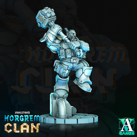 Norgrem Raider - Vahlstahd | Sci-Fi Miniature| 28mm,32mm Scales | 54mm, 75mm TALL | Collector Resin Mini for Painting | Archvillain Games
