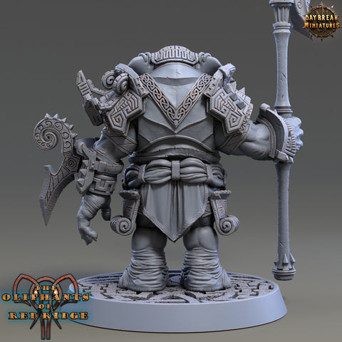 Luxodon Warrior Elephant Race  Scales: 28mm, 32mm,54mm,75mm | D&D 5e Megaboss | Dungeons and Dragons | Pathfinder | Daybreak Miniatures