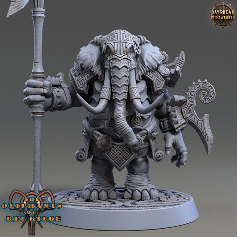Luxodon Warrior Elephant Race  Scales: 28mm, 32mm,54mm,75mm | D&D 5e Megaboss | Dungeons and Dragons | Pathfinder | Daybreak Miniatures