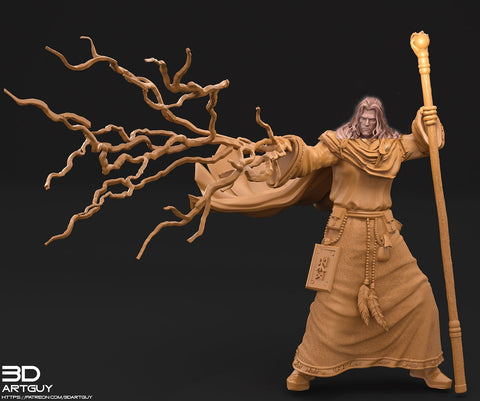 Human Male Wizard Lightning Bolt Spell | Resin Figure| 28mm, 32mm,75mm Scales, 100mm Tall| Dungeons and Dragons | Pathfinder | Battle Wizard