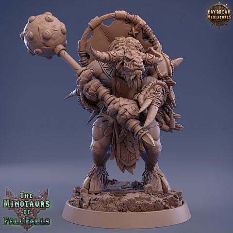 Minotaur Warrior War Chief | Scales: 28mm | 32mm | 75mm | D&D 5e Megaboss Beastmen| Dungeons and Dragons | Pathfinder | Daybreak Miniatures